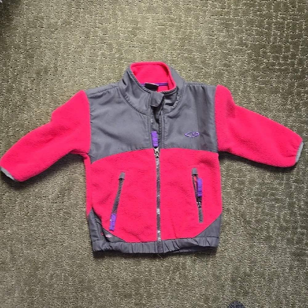 Children's Pink and Gray Fleece Jacket - Picture 1 of 5